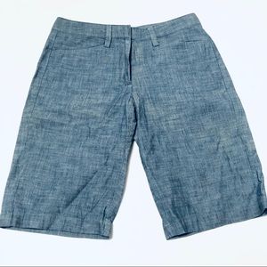 Lands' End Mid-Rise Chambray Shorts Size 4